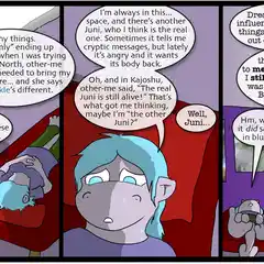 I had recorded a video of me making this one from start to finish. Unfortunately I had technical problems and the second part's screencast was blank and the camcorder video got cut off. Big frowny face. Anyway now I know that it takes me about an hour and a half total to make a comic! unity-138.jpg