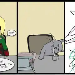 This is what I get for adopting a cat from a cartoonist. 20120602-catdraw.jpg